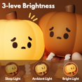 thumbnail image 3 of Luz nocturna Eirix Pumpkin recargable de silicona de 3 niveles, 3 of 6