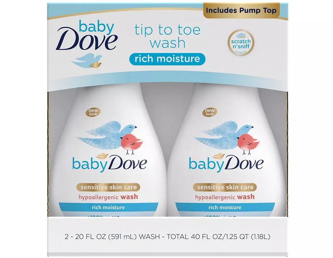 Baby Dove Rich Moisture Tip to Toe Wash, 2 ct./20 oz
