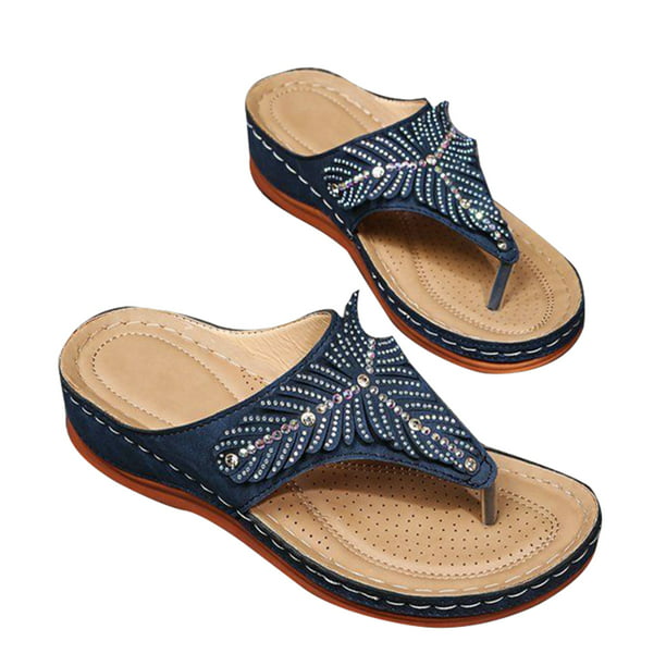 PU Leather Soft Footbed Orthopedic Arch-Support Sandals for Women ...