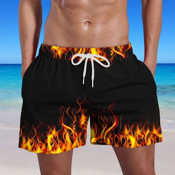 Mens Shorts Casual Board Graphic Print Drawstring Beach Shorts Cargo Shorts for Mens L