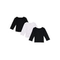 Garanimals Baby Girl Long Sleeve Graphic & Solid Tshirts, 3Pack