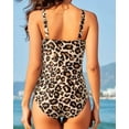 thumbnail image 7 of Sakmal One Piece Swimsuits Sexy Tummy Control Yellow Swimwear Leopard Print Beach Vacation Swimsuits, 7 of 7
