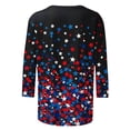thumbnail image 6 of Babysbule Independence Day Gradient Print Crew Neck 3/4 Sleeve Casual T-Shirt Women's Relaxed Fit Top S-XXXXXL, 6 of 7