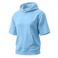 thumbnail image 5 of Short Sleeve Hoodies for Men Loungewear Loose Fit Mens Pocket T Shirts with Pocket Light Blue L, 5 of 8