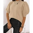 thumbnail image 3 of Sherrylily Spring Women Puff Short Sleeve Sweater Tops Crew Neck Casual Blouses, 3 of 6