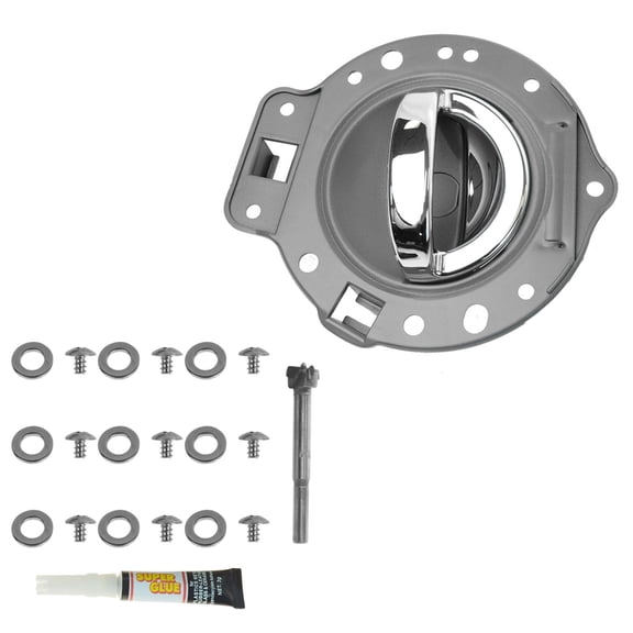 TRQ Door Handle & Bezel Kit Gray & Chrome RH for Commander DHA65235