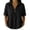 *Black, variant on VBVC Women's Cotton-Linen Half-Zip Collared Shirt,Ladies Short Sleeve Pocketed Casual Blouse,Loose Fit Lightweight Summer Top for Women,Black,S-2XL