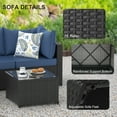 thumbnail image 5 of 6 PCS Patio Furniture Sets w/ 42" Fire Pit Table Outdoor Conversation Sectional Sofa w/ 50000 BTU Propane Fire Pit Weaving Wicker Rattan Patio Conversation Set With Ottoman, Cushion And Coffee Table, 5 of 8