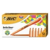 BIC Brite Liner Orange Highlighter, Chisel Tip, Fluorescent Orange Ink, 12-Count