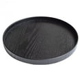 thumbnail image 2 of Round Wood Tableware Serving Decorative Trays Platters For Wine - Black, 30cm, 2 of 3