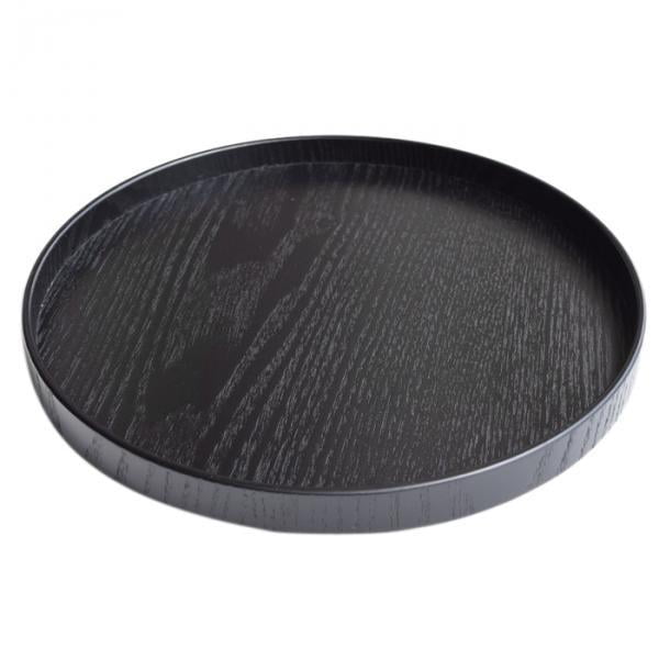 Bandeja de Desayuno de Servicio Redonda Vintage, Bandejas de Madera Rústica, Juego de Bandejas Retro, Bandeja de Servicio de Anidación para Comer Café , 30cm 30 centimetros Macarena Bandeja de madera