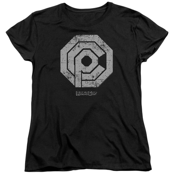 Robocop Distressed Ocp Logo Women's T-Shirt Black