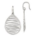 thumbnail image 1 of 925 Sterling Silver Rhod Pltd Teardrop Drop Dangle Earrings, 1 of 6