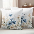 thumbnail image 2 of Blue Spring Floral Outdoor Pillow Covers 20x20 Set of 2,Waterproof Patio Throw Pillowcase Protectors,Watercolor Blooming Summer Botanical Decorative Pillow Shams Cushion Covers for Seat Bed Couch, 2 of 8