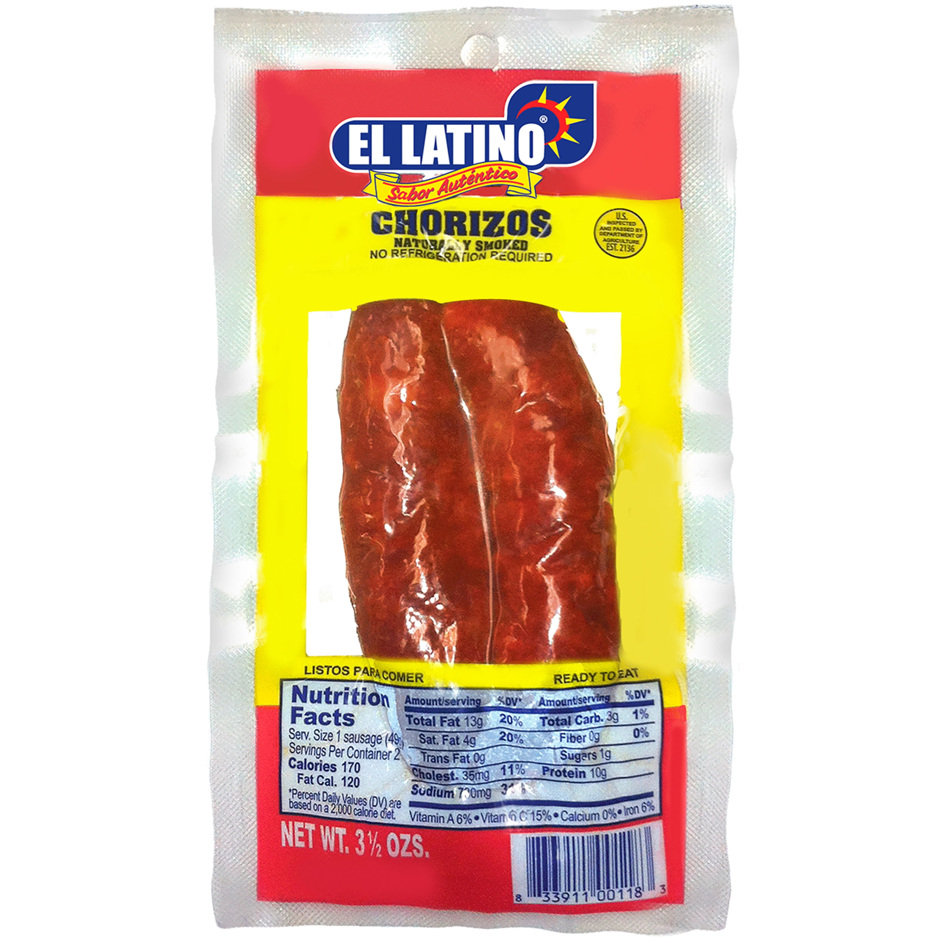 El Latino Chorizos seco, 3.5 oz