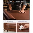 thumbnail image 6 of LAZZO 61“ Faux Leather Loveseat Sofa, Tufted Mid-Century Modern 2-Seater Couch for Living Room, Office or Bedroom, Brown, 6 of 8
