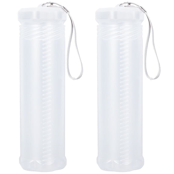 2Pcs Extendable Artist Storage Tube Plastic Brush Case Clear Long Paint Watercolor Pen Pencil Container Organizer Holder with Carrying Lanyard