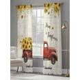 thumbnail image 4 of Sunflower Truck Sheer Curtains 108 Inch Length 2 Panels Set Window Treatments, Elegant Yellow Floral Summer Botanical Rod Pocket Semi Curtains for Living Room/Bedroom/Kitchen Décor, 104"W x 108"L, 4 of 7