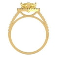 thumbnail image 4 of 2.27 ct Brilliant Heart Cut Yellow Zircon 14k Yellow Gold Halo Solitaire with Accents Bridal Wedding Engagement Promise Anniversary Ring for Women size 10, 4 of 7