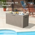thumbnail image 5 of 80 Gallon Brown Resin Wood Look Outdoor Storage Deck Box with Lockable Lid, 5 of 7