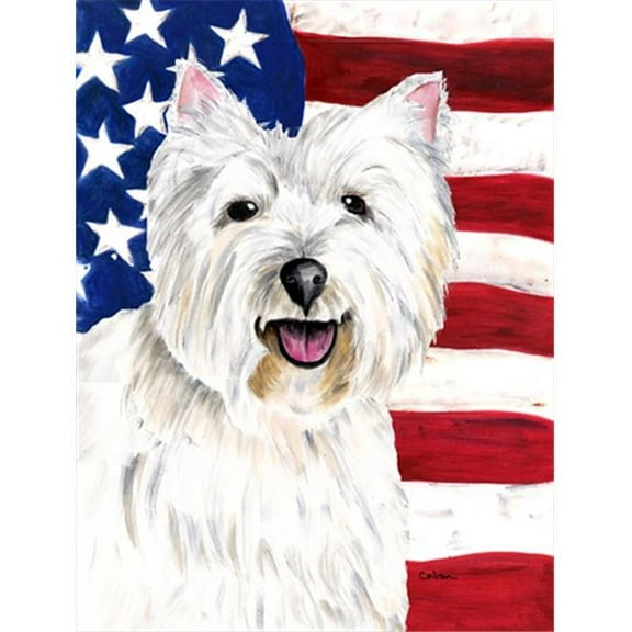 11 x 15 in. Usa American Flag With Westie Flag Garden Size