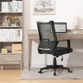 Smile Mart Adjustable Midback Ergonomic Mesh Office Chair with Lumbar Support, Black Seat