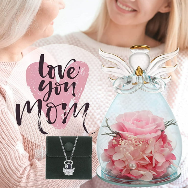 Mom Christmas Gifts for Women Birthday Gifts for Mom from Daughter Son-Preserved  Flowers Forever Rose Real-Angel Figurines Gift-Great Mother Gifts-Thank You  I Love You Necklace-Grandma Wife Gift Ideas - Yahoo Shopping