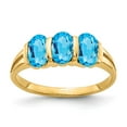 thumbnail image 1 of Solid 14k Yellow Gold 6x4mm Oval Blue Topaz Engagement Ring Size 7.5, 1 of 3
