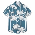 thumbnail image 2 of Mens Hawaiian Shirt Summer Beach Short Sleeve Tropical Button Down Collar Loose Fit Relaxed Fit Blue Shirts XXXL, 2 of 4