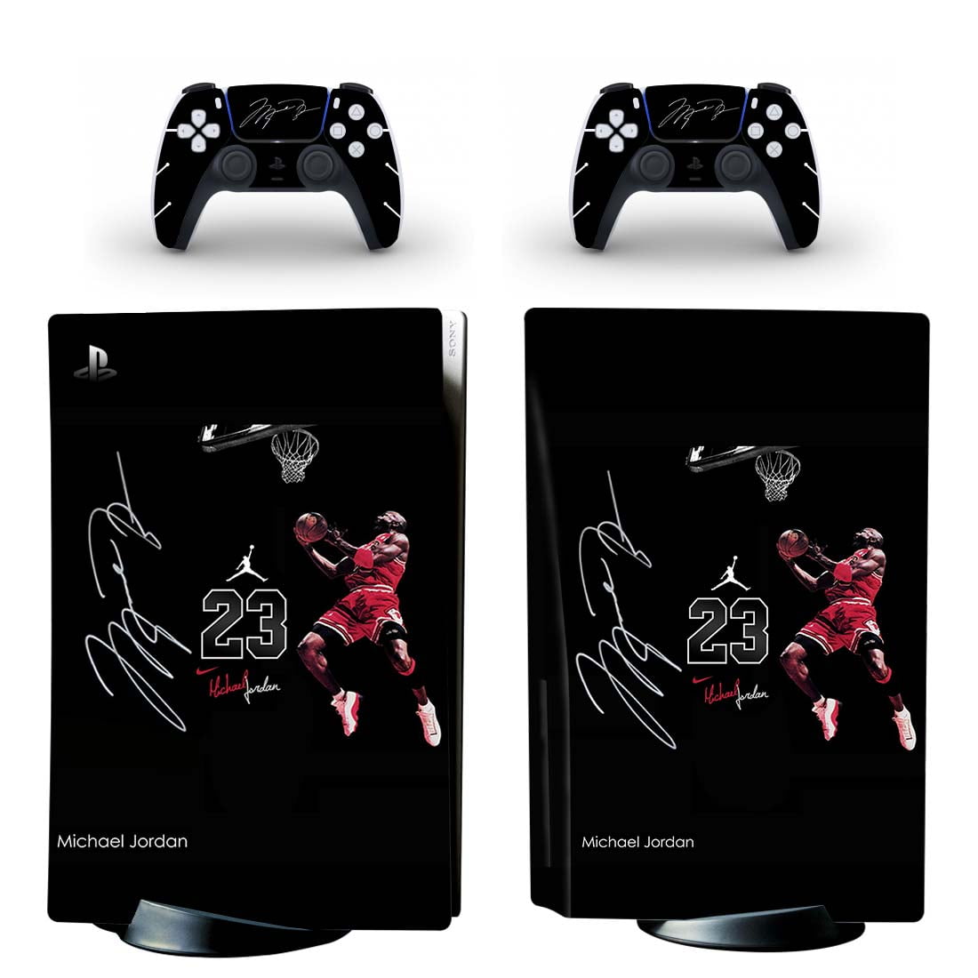 PS5 Console \u0026 Controllers Vinyl Skin Decal Stickers Protective Michael  Jordan Signature for Playstation 5 CD VERSION - Walmart.com