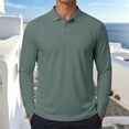thumbnail image 2 of SUYIDA Mens Long Sleeve Polo Shirts Classic Casual Blend Knitwear Top for Work Weekend Outdoor Fall Activities Big And Tall Long Sleeve Polo Shirts, 2 of 4