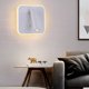 thumbnail image 2 of Lámpara de pared LED, lámpara de pared para lectura junto a la cama, luces de lectura de pared LED de 11 W, foco ajustable (luz blanca de 6000 K, cuadrada), pasillo de escalera de sala de estar, 2 of 4