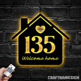 thumbnail image 3 of Craftnamesign Love House Number Metal Wall Art LED Light, Address Sign, Address Stainless Porch, 3 of 5