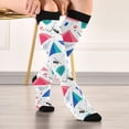 thumbnail image 5 of FORMRS Womens Knee High Socks Casual Long Thick Travel Daily Wear, 1 Pair, Green Retro Triangles, 5 of 6