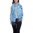 thumbnail image 4 of Foulard à Franges pour Femmes, Motif Cachemire Bleu, Long Châle Léger et Chaud, 4 of 6