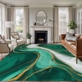 thumbnail image 2 of Teal Marble Large Area Rugs 6x9 ft Modern Abstract Art Green Gold White Marble Waves Washable Rug Non Slip Indoor Carpet Absorbent Floor Mat for Living Room Bedroom Dining Room, 2 of 9