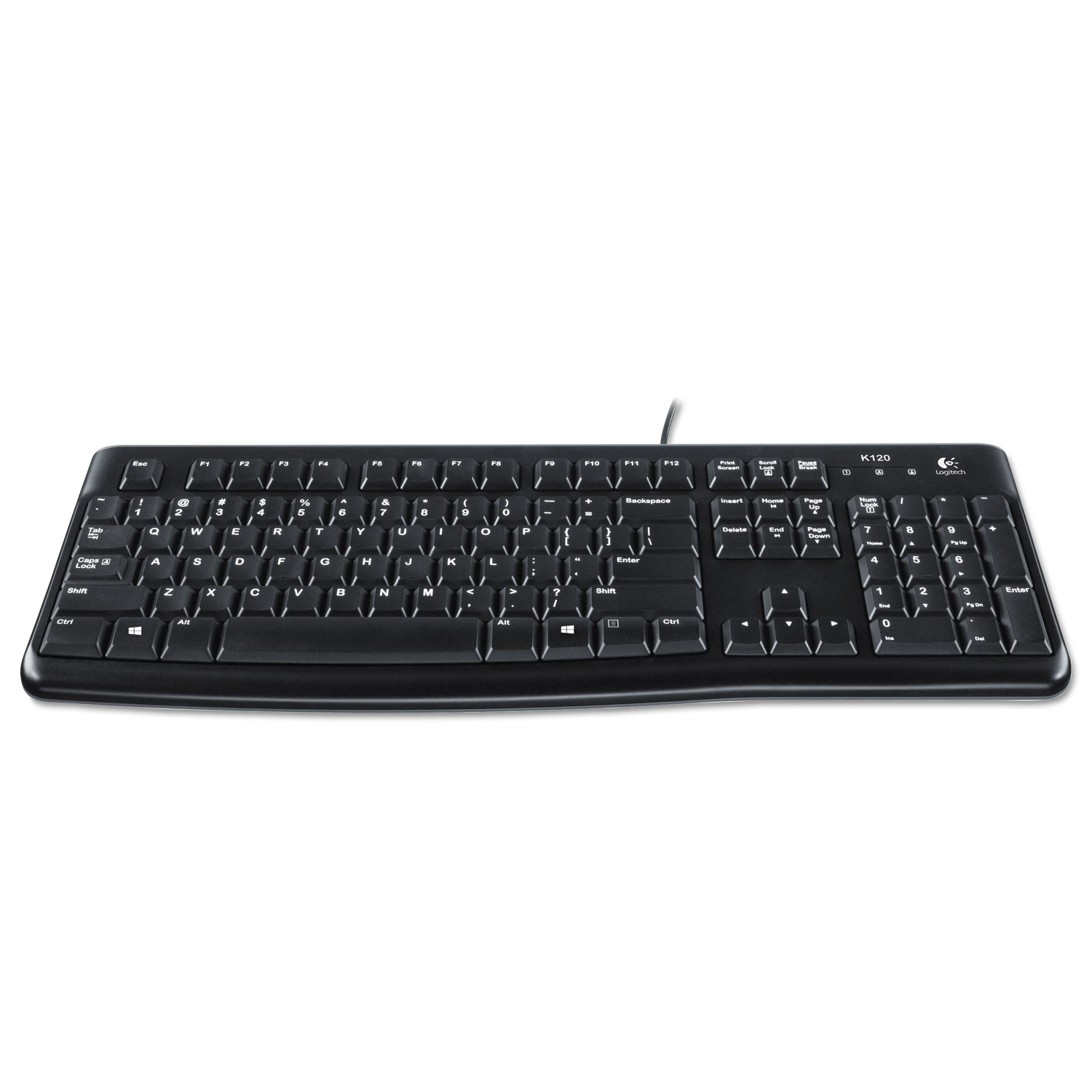 Logitech K120 Ergonomic Desktop Wired Keyboard, USB, Black (920002478) - image 2 of 5