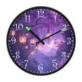 thumbnail image 2 of Voice Activated Clock with Glow Light 12 Inch Large Silent Wall Clock Battery Operated for Home Decor Beautiful Fantasy Purple Forest, 2 of 8