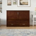 thumbnail image 6 of AFI Hamilton Full Solid Wood Murphy Bed Chest with 6" Mattress, Drawer & Charger, Walnut, 6 of 22