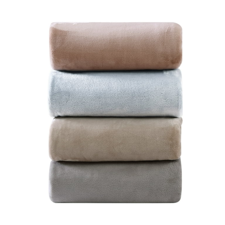 Poppy & Fritz Solid Ultra Soft Plush Fleece Grey Full/Queen