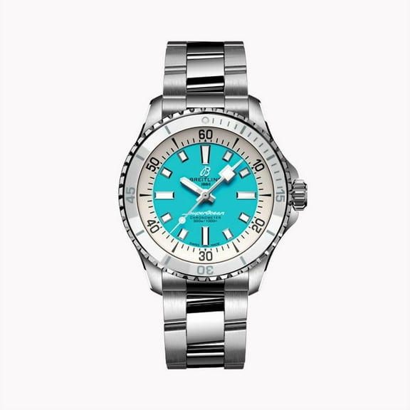 Breitling Superocean Automatic 36 Turquoise Dial Steel Women's Watch A17377211C1A1