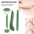 thumbnail image 3 of Jadestone Rouleau pour le Visage, Anti-âge Améliore la Circulation Gua Sha Outils Faciaux 3 Pcs Réduction des Rides avec Outil de Grattage en L pour Usage en Salon Vert,Blanc, 3 of 7