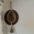 thumbnail image 3 of Perchero estilo bohemio con cuentas de madera, borlas de cuerda de algodón y macramé. Talón, 3 of 9
