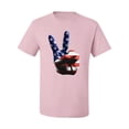 thumbnail image 2 of American Flag Peace Sign Hand Pop Culture Men's Graphic T-Shirt, Light Pink, 2XL, 2 of 3