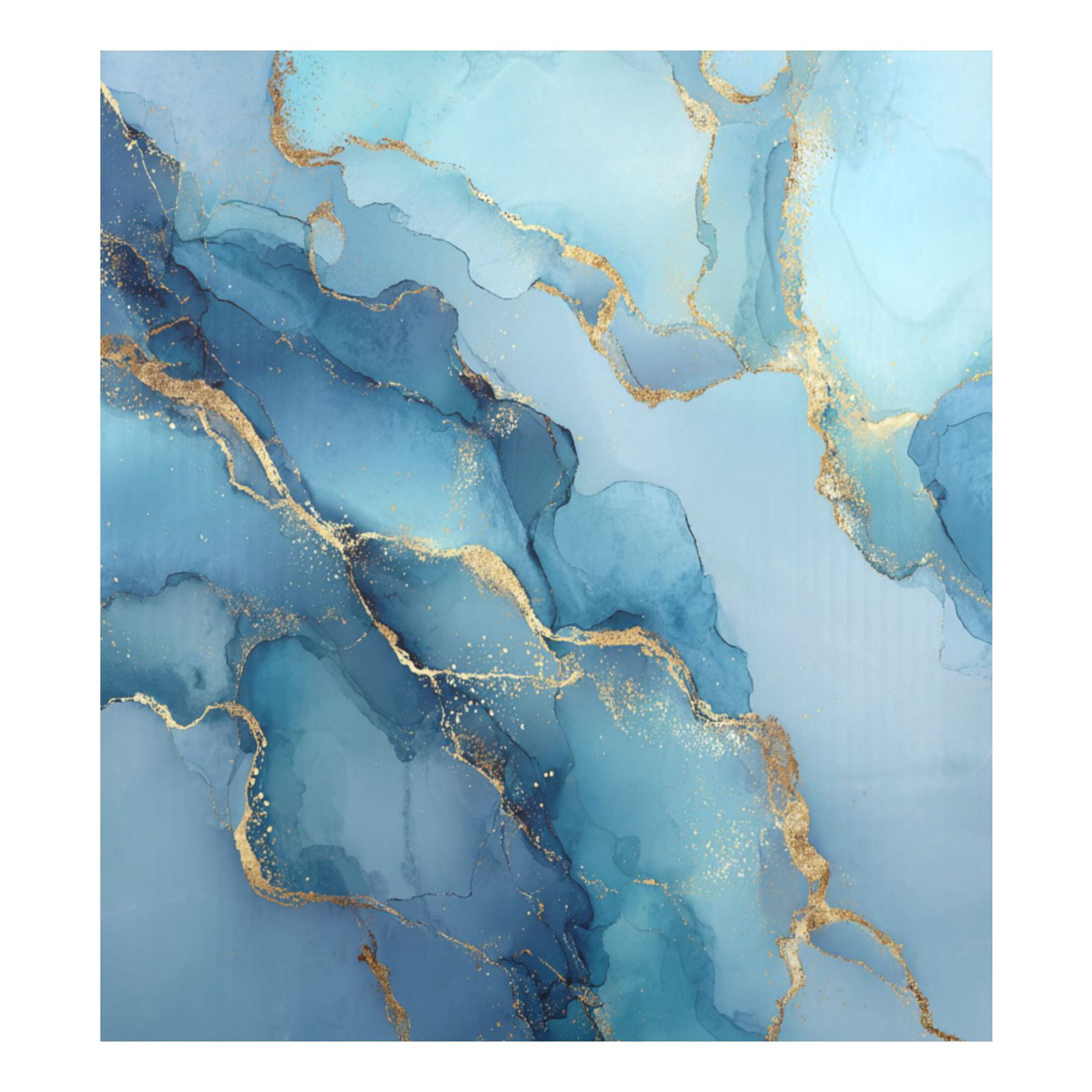 Dishwasher Magnetic Refrigerator Magnet Cover Sticker Home Decorative 23"x26" Light Blue Gold Marble Pattern