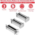 thumbnail image 4 of Pasta Maker Attachment for KitchenAid Stand Mixer, 3 Pieces Pasta Roller Attachments, Full Body Stainless Steel and Heavy Duty, Homemade Spaghetti, Fettucine and Lasagne, 4 of 9