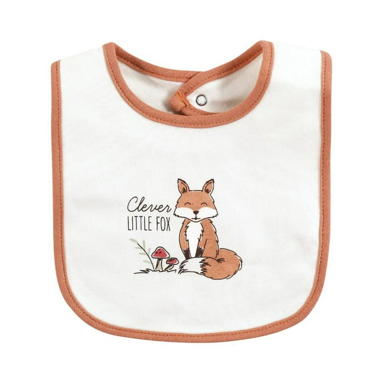 Hudson Baby Unisex Baby Cotton Bibs, Forest Animals, One
