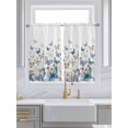 thumbnail image 2 of Tier Curtains 45 Inches Long, Blue Butterfly Farmhouse Window Treatment Curtain Drapes, Spring Pastoral Butterflies Window Half Privacy Curtains for Bedroom Bathroom, 42"x45", 2 Panels, 2 of 7