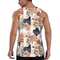 thumbnail image 3 of Xecao Watercolor Plants Men's Tank Top Workout Quick Dry Sleeveless Gym Jogging Muscle Shirts Summer Swim Beach Tops, 3 of 9