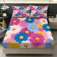thumbnail image 5 of 3-Piece Floral Burst Celebration Printed Bed Sheet Set - Ultra-Soft Fitted Sheet & Pillowcases, Perfect Bedding for Kids, Teens, and Adults, 5 of 10